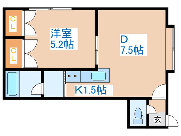 メゾンド発寒の物件間取画像